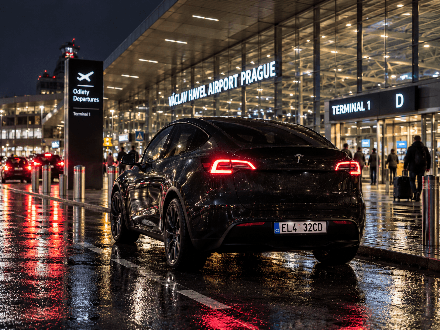 Tesla at night